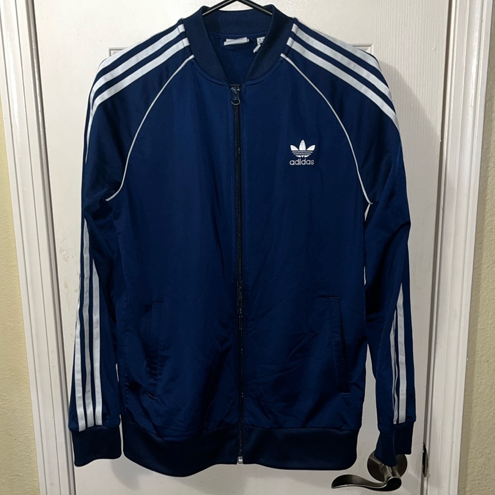 Blue Adidas Zip-Up Track Jacket Size 15-16 Y /  (XL)